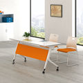 欧宝美办公桌培训桌会议折叠桌长条桌阅览桌1600*500橙色