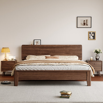 胡桃木实木床2米x2米2大床主卧约双人床18米新中式床15米