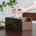 北欧实木纸巾盒创意家用餐厅抽纸盒客厅桌面茶几遥控器收纳盒轻奢