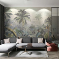 北欧手绘芭蕉电视沙发背景墙壁布东南亚热带植物壁画卧室客厅壁纸