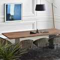 北欧实木会议桌简约设计师办公桌书桌洽谈桌工作台长方形大板桌子