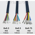 软硅胶电缆5芯6芯8芯0.3 0.5 0.75 1 1.5 2.5平方耐高温电线护套