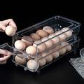 鸡蛋盒收纳盒放冰箱的保鲜家用20格滚蛋塑料鸡蛋盒滚动鸭蛋盒子大
