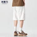 牛仔短裤男2024新款夏季纯棉白色裤子男高级感美式潮牌休闲五分裤