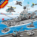 中国积木男孩益智力拼装航空母舰玩具驱逐舰儿童军舰拼图航母模型
