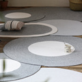 创意地毯地垫圆形编织棉线灰色系客厅卧室样板间现代简约工业风