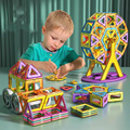 磁力片儿童益智玩具拼图强磁性几何拼搭积木吸片幼儿百变贴片1433