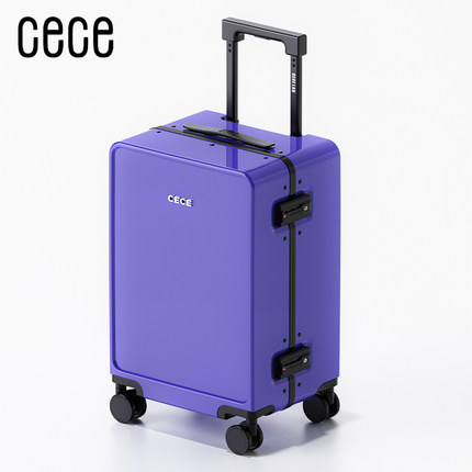 正品CECE2021新款白色铝框行李箱20寸登机箱女24寸拉杆箱男旅行箱