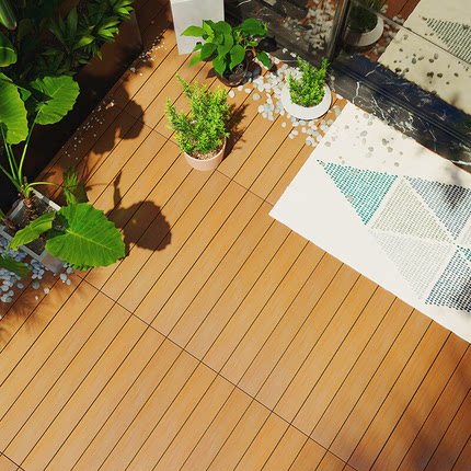 阳台改造花园防腐木自己铺户外防水拼接地板室外露天地面铺设装饰
