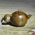 金丝楠木手把件阴沉木金丝楠茶壶木雕木质把把壶文玩挂件随身