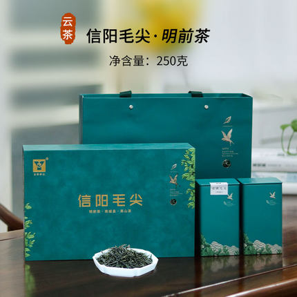 【云茶】明前茶信阳毛尖250克礼盒装 2024年新茶商城县高山茶旱茶