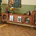 北欧复古实木电视柜茶几组合现代简约小户型电视机柜客厅家用木首