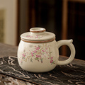 汝窑茶杯大容量陶瓷茶水分离带盖过滤泡茶水杯办公室个人专用杯子