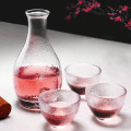 日式清酒壶套装透明玻璃酒壶小杯子清酒果酒梅子小酒杯磨砂一口杯