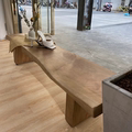 定制 北欧实木长条凳自然边原木长板凳创意休息凳个性简约换鞋凳