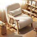 折叠两用沙发床奶芙色实木客厅奶油风多功能小户型懒人单人沙发床