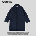 FLOATINGKA浮佧尼日系复古纯色中长款棉服男女冬季简约高级感风衣