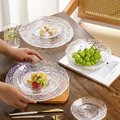 轻奢高档水晶玻璃果盘创意现代家用客厅茶几干果零食碟透明沙拉碗