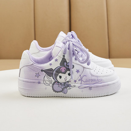 儿童小白鞋2024春季新款草莓熊库洛尼空军一号童鞋女童运动鞋板鞋