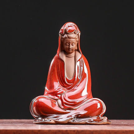木客传统陶瓷手工艺品小摆件佛像观音菩萨家居博古架电视柜摆放茶