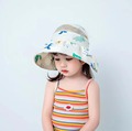 儿童夏季空顶太阳帽遮阳防晒帽可爱大檐防紫外线帽子女童男童网眼