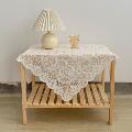 花边镂空白色蕾丝桌布正方形复古茶几布床头柜沙发小圆桌子布盖巾