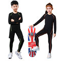 儿童运动套装秋季训练健身服跑步篮球足球速干衣高弹紧身衣男女童