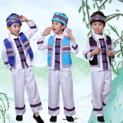 六一西双版纳傣族服装男男童套装少数民族服装儿童56个民族服装男