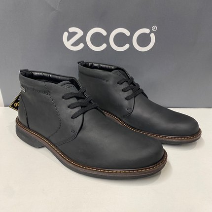 ECCO爱步马丁靴男士秋冬新款防水牛皮圆头系带工装靴510224扭转Ⅱ