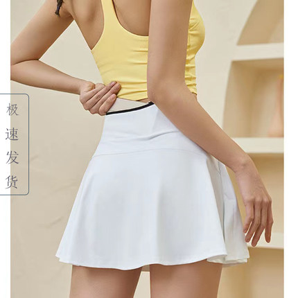 lulu同款跑步运动短裙裤瑜伽裙健身服网球裙套装女羽毛球裙半身裙