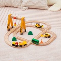 勒酷玩具儿童小火车轨道套装积木 木质玩具男孩模型车滑滑车2-8岁