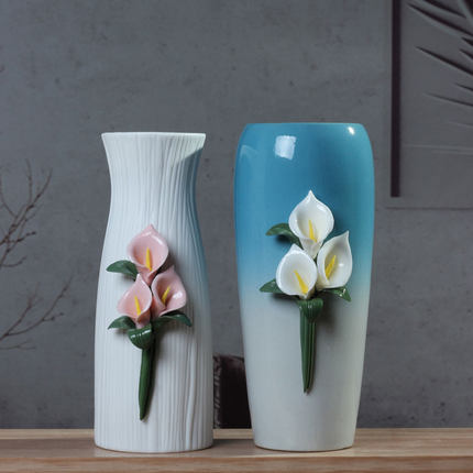 陶瓷花瓶高级感水培绿植客厅玄关摆件干花鲜花花器简约家居装饰品
