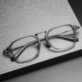 文青 日系手工光学纯钛眼镜框复古方形板材玳瑁平光近视眼镜架