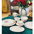 《不被遗忘的时光》出口骨瓷浮雕花卉餐具碗咖啡杯茶壶双层甜品盘