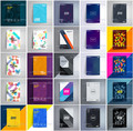 A3675矢量25张抽象线条现代色块几何宣传册封面模板 AI设计素材