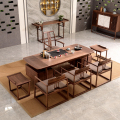 新中式黑胡桃木茶桌椅组合新款实木办公室功夫泡茶台禅意茶室茶桌