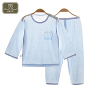 儿童睡衣薄款男女竹纤维夏季长袖婴儿幼儿春秋男孩宝宝空调服套装