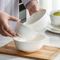 纯白唐山骨瓷4.5寸饭碗单个陶瓷碗5寸小碗家用6寸7寸面碗白瓷餐具