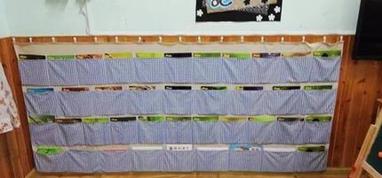 定制幼儿园挂壁式书袋图书区阅读区挂袋放大量绘本节省空间热销中