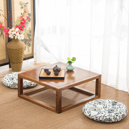 新榻榻米茶几简约实木飘窗桌炕桌炕几老榆木矮桌小桌子家用日式品