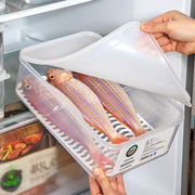 冰箱专用冷冻鱼肉保鲜盒果蔬菜分类沥水收纳盒厨房密封带盖冷藏盒