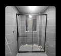 定制一字型钢化玻璃淋浴房简易洗澡房淋浴隔断移门屏风干湿