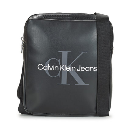 Calvin Klein凯文克莱男包单肩斜挎包黑色竖款休闲小挎包2024新款