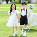 六一儿童节合唱表演服装女童白色蓬蓬裙幼儿园舞蹈礼服男童演出服
