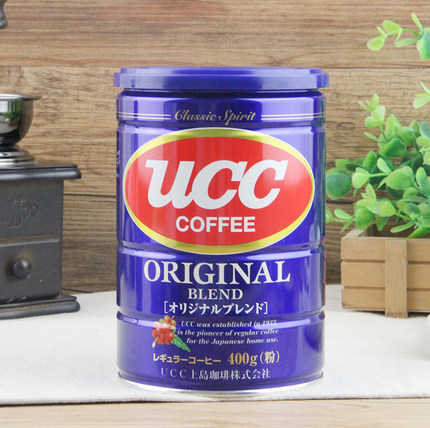 日本进口UCC悠诗诗蓝罐原味香醇中度烘培400g研磨黑咖啡粉需过滤