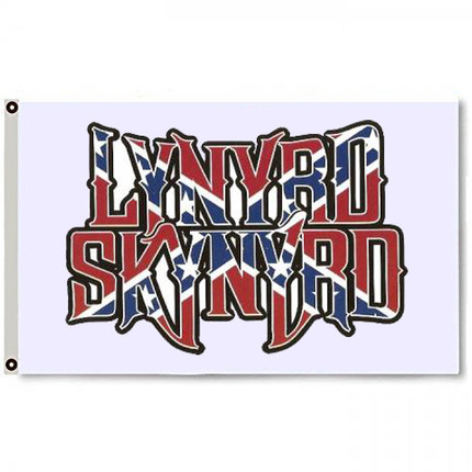 Lynyrd Skynyrd Flag 3x5 White banner Rebel southern rock Man