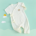 婴儿连体衣夏季薄款半袖0一6月3宝宝夏装男女莫代尔和尚服睡衣服