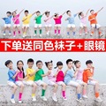 纯棉女儿童糖果色彩色短袖t恤小学生幼儿园演出服亲子装聚会T恤