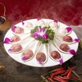 创意火锅密胺餐具牛肉丸盘子十二个肉丸盘套装虾滑勺小吃盘鱼滑盘