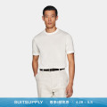 24夏季新款SUITSUPPLY米白色棉丝绸混纺圆领短袖男士针织衫T恤
